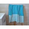 Lot de 30 Foutas Nid d’Abeille Bleu Turquoise | Hammam & Plage