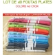 Lot de 40 foutas plates - Coloris au choix