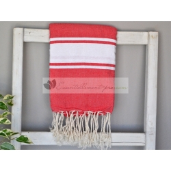 Serviette Fouta plate Rouge Tomate 100% coton