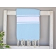 Serviette Fouta plate bleu caraïbes 100% coton