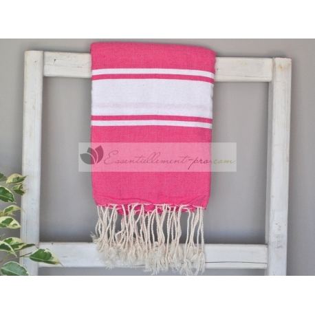 Serviette Fouta plate Rose Fushia 100% coton