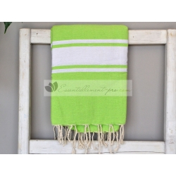 Serviette Fouta plate Vert Granny 100% coton grossiste