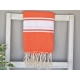 Serviette Fouta plate Orange Corail 100% coton