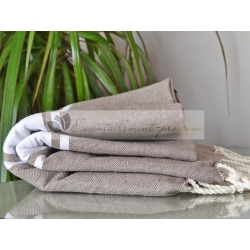 Serviette Fouta plate Gris Taupe 100% coton grossiste