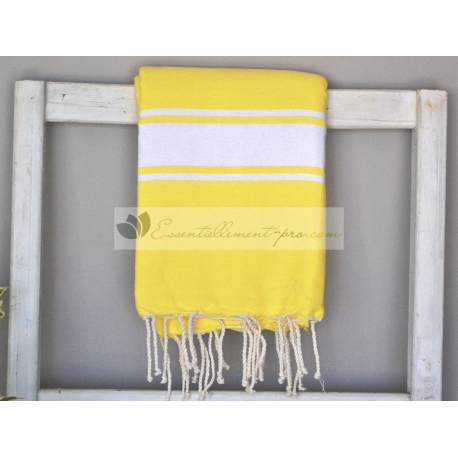 Serviette Fouta plate Jaune Citron 100% coton