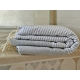 Serviette Fouta nid d'abeille Bleu Grec rayé blanc grossiste