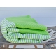 Serviette Fouta nid d'abeille Vert Granny rayé blanc grossiste