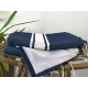 Serviette Fouta plate Doublée éponge Bleu Marine Vente en Gros