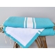 Serviette Fouta plate Doublée éponge Bleu Marine Vente en Gros