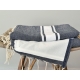 Serviette Fouta plate Doublée éponge Bleu Ciel Vente en Gros