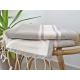 Serviette Fouta plate Gris clair Doublée éponge Vente en Gros