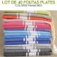 Lot de 40 foutas plates - Coloris panachés