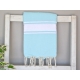 Serviette Fouta plate bleu Aqua 100% coton