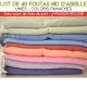 Lot de 40 foutas Nid d'abeille Unies - Coloris panachés