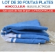 Lot de 30 foutas plates - Coloris Bleu Electrique