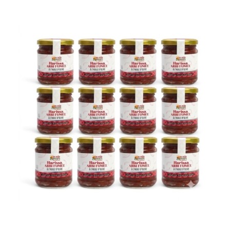 Lot de 12 Harissa Arbi Fumée 180 g | Harissa Tunisienne