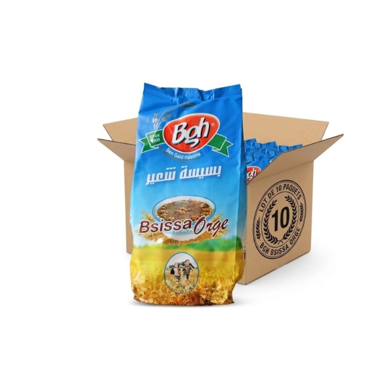 Lot de 10 Bsissa d’Orge BGH 500 g | Produit Tunisien Traditionnel