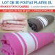 Lot de 30 grandes foutas plates XL carrées classiques - Coloris panachés